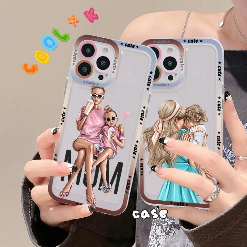 

Super Mom Baby Girl Son Phone Case for iPhone 11 12 13 Mini Pro Max 14 Pro Max Case shell