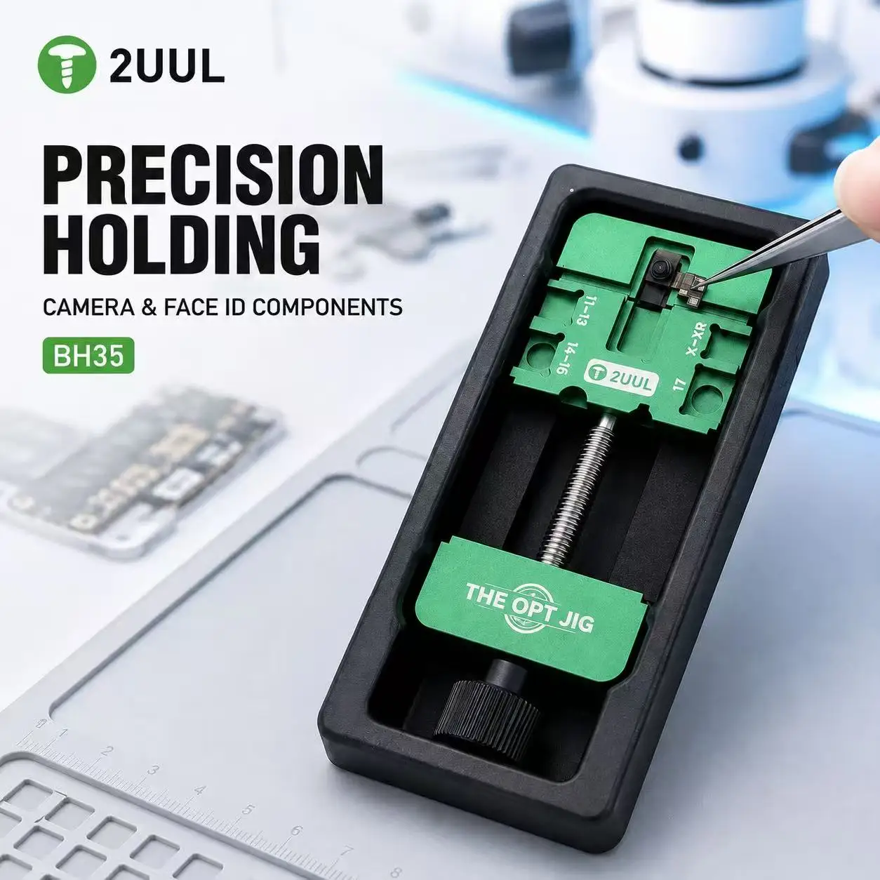 Фото 2UUL BH35 THE OPT JIG Крепление для фиксации компонентов камеры Face ID, прецизионный держатель-зажим для инструментов ремонта мобильных телефонов серии X-17 №5