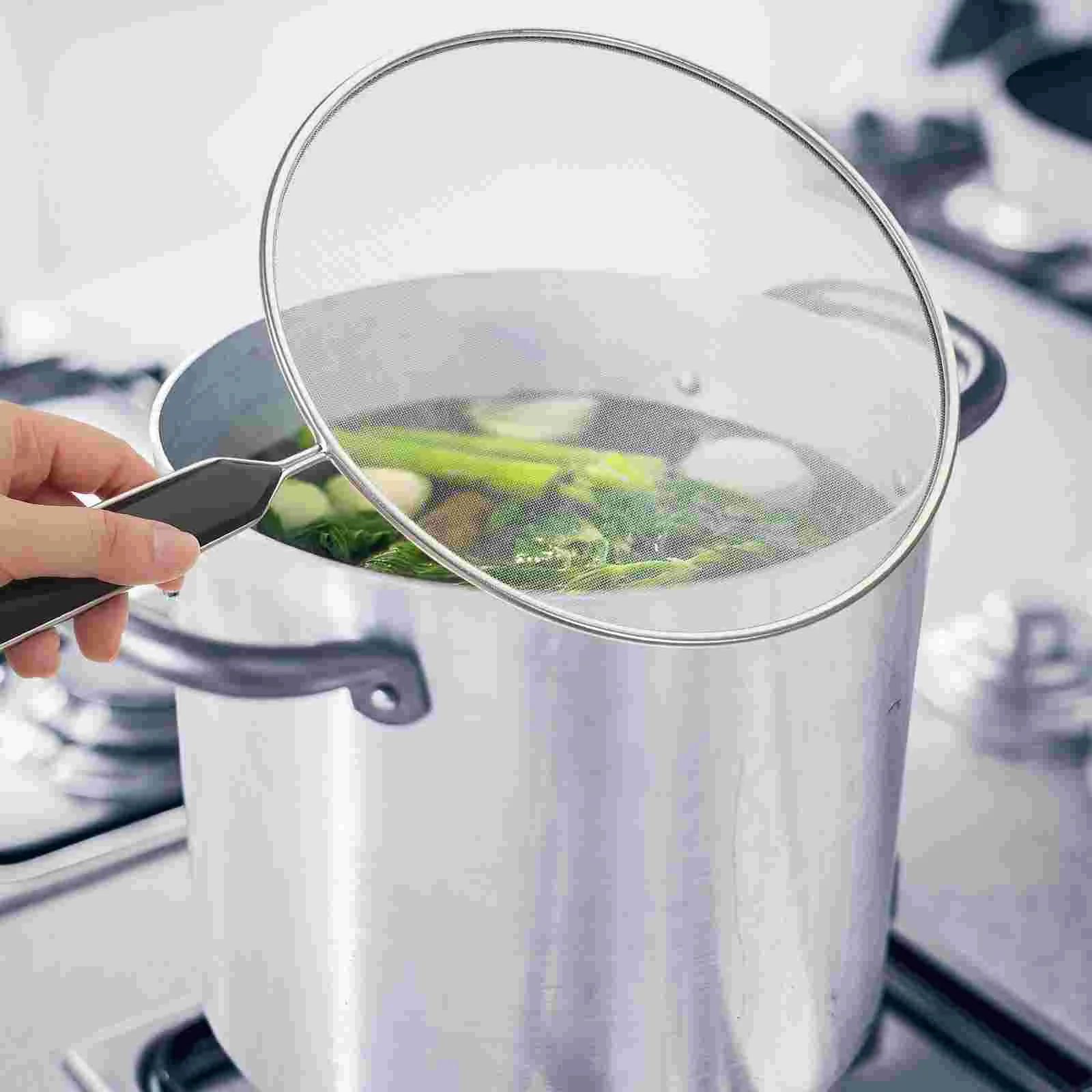 

Oil Net Metal Backsplash Handle Cooking Pot Cover Oil Cover Grease Splatter Guard Silicone Mesh Pot Lid Spatter Shield Frying