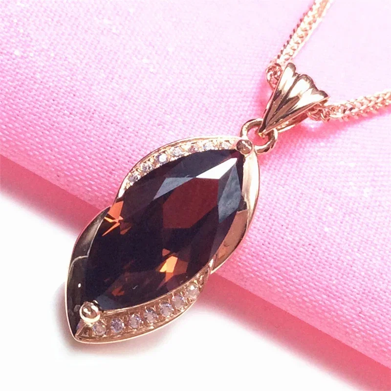 Подвеска из фиолетового золота 585 пробы с геометрической формой маркизы и