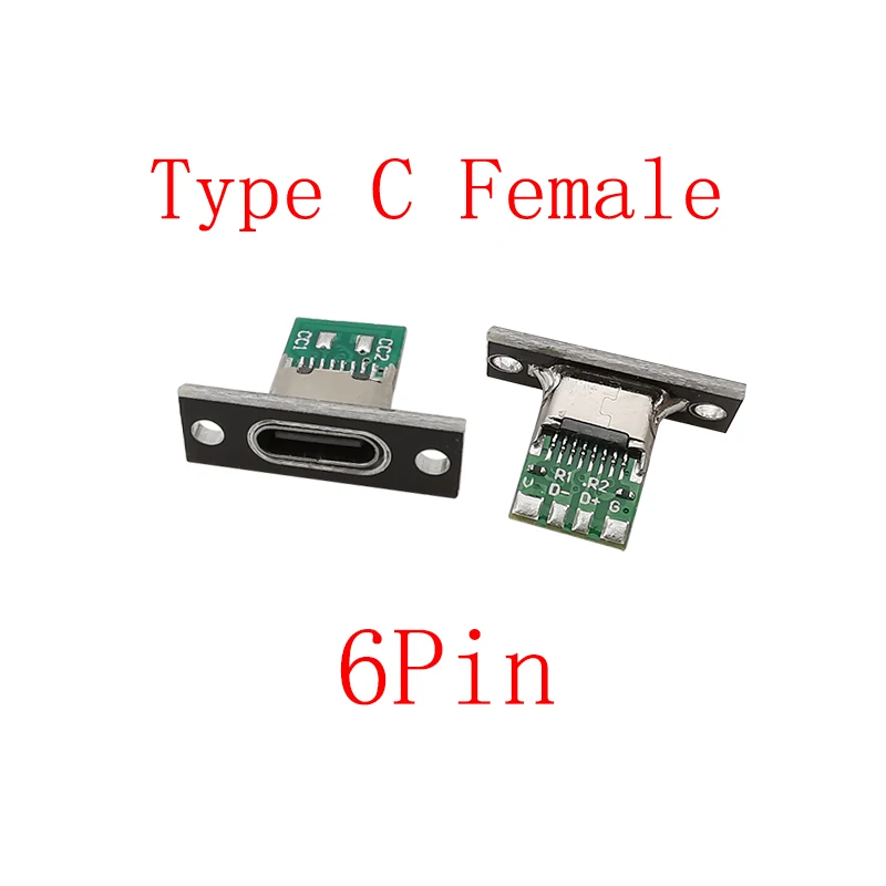 

Паяльные разъемы USB Type-C 2/4/6 pin female