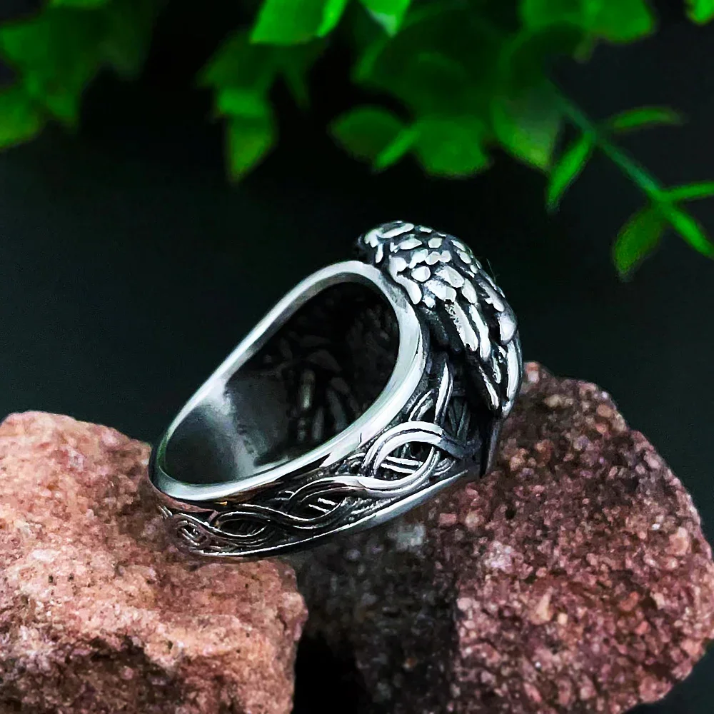Кольцо Nordic Odin Crow Viking Valknut из нержавеющей стали винтажное кольцо с кельтским
