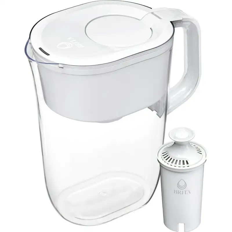 

Кувшин с фильтром для воды 10 чашек с 1 фильтром, изготовлен без BPA, Tahoe, белый очиститель воды для питьевого дистиллятора полифлуороалки