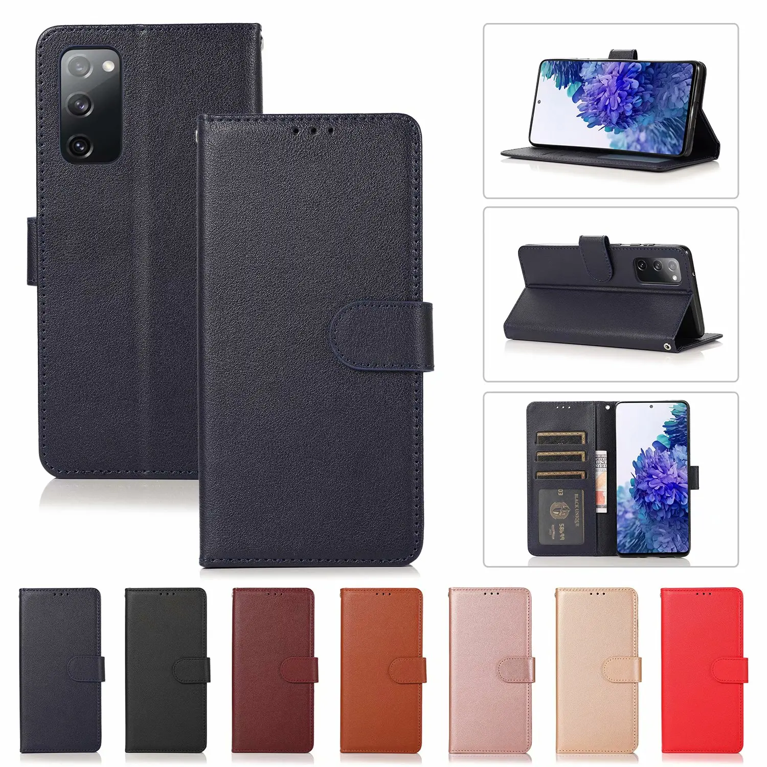 

Leather Case for Samsung Galaxy A01 A10 A12 A21S A31 A20E A40 A41 A42 A50 A51 A70 A71 A02S A7 A6 A8 Flip Wallet Protect Cover
