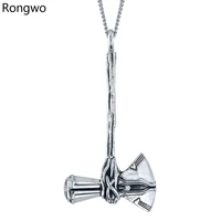 rongwo thor tomahawk pendant necklace silver color quality metal cosplay movie jewelry ax necklaces gift for men women