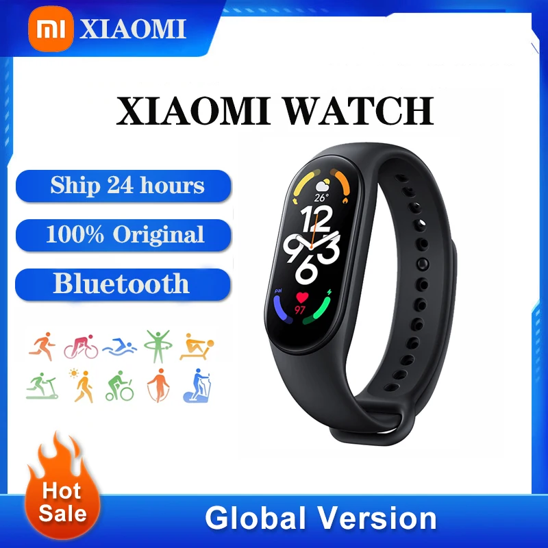 

Смарт-часы Xiaomi Mi Band 7, 6 цветов, AMOLED, оксиметр в крови