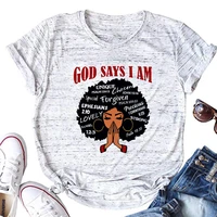 god says i am shirt black women tees vintage streetwear christian women praying shirt gothic fashion t shirt aesthetic xl