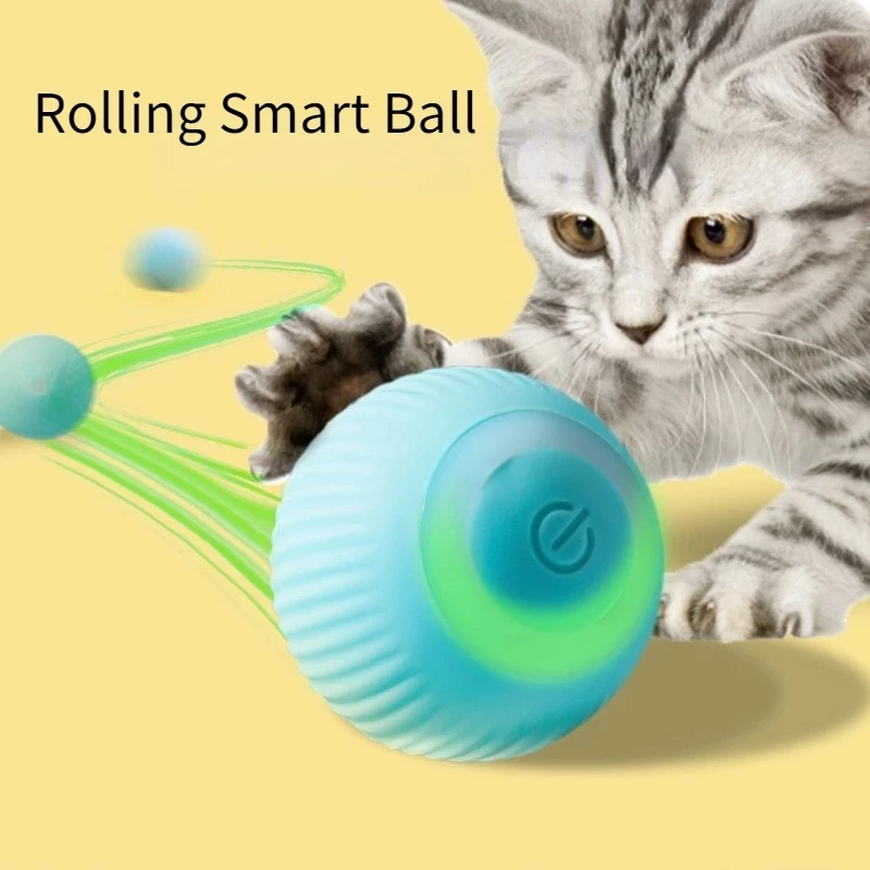 

Electric Cat Cheerble Ball Toys Automatic Rolling Smart Cats Toy Interactive for Pets Training Self-moving Kitten Indoor Playing