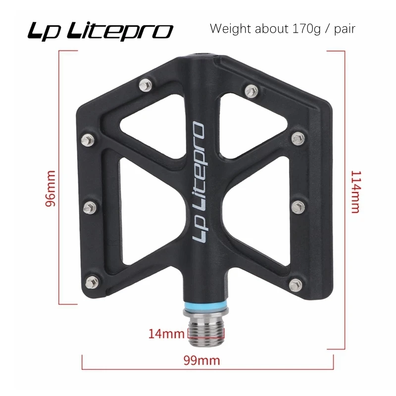 Педаль велосипедная Litepro 170 г из титанового сплава нейлона |