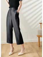 design pants women high quality womens clothing 53 wool 47 natural silk fashion summer straight high waist korean style