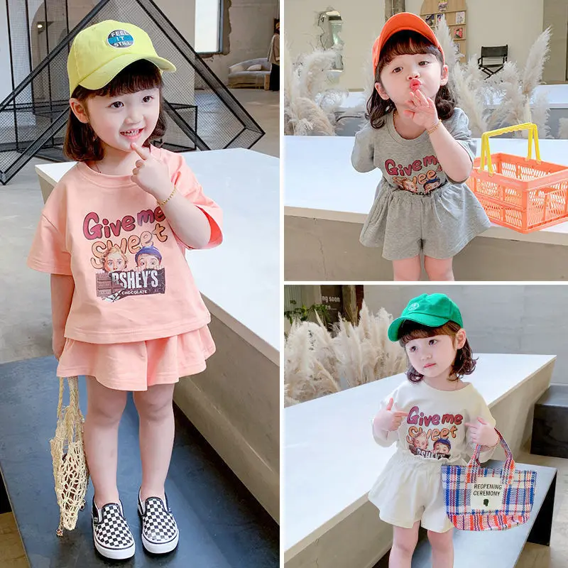 Girls' Summer Suit New Summer Baby Children's Clothing Little Girl Two-piece Suit