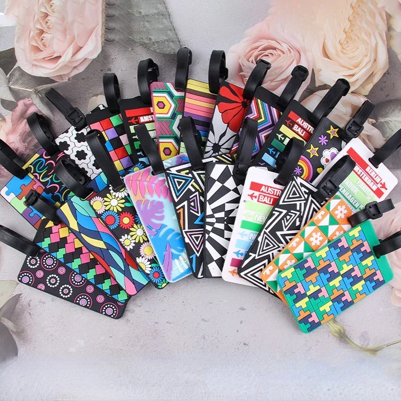 Багажные бирки из ПВХ с геометрическим принтом посадочные проходимости багажная