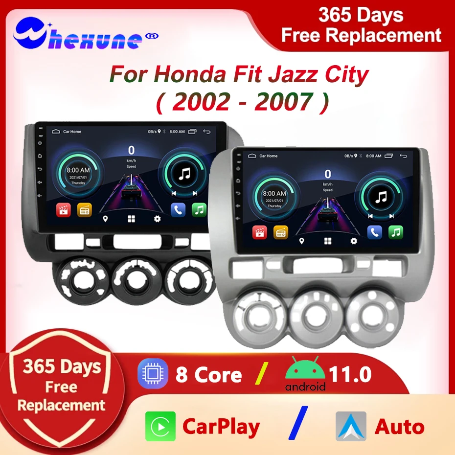 

4G 2 Din Android 11 For Honda Fit Jazz City 2002-2007 Car Radio Multimedia Video Player GPS Navigation Audio Stereo WIFI Carplay