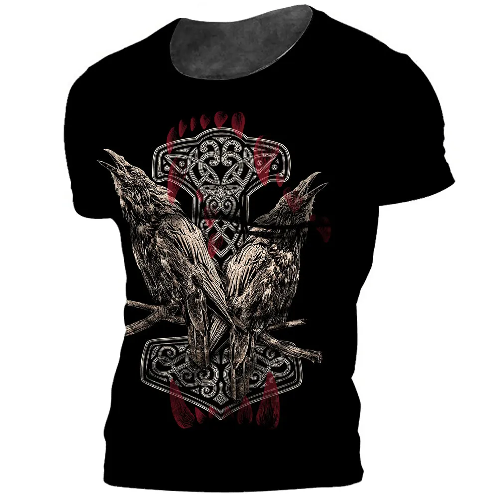 

Retro Viking Men's T-shirt 2023 New 3d Viking Harajuku Print Tees For Men Summer Outdoor Casual Oversized O-neck Tops Clothing