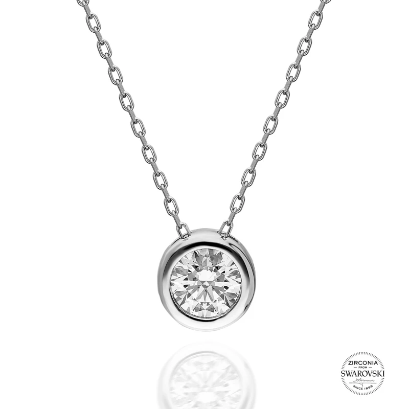 ?? シルバー925スターリング5,75ミリメートルスワロフスキージルコニアキュービックジルコニアソリティアペンダント