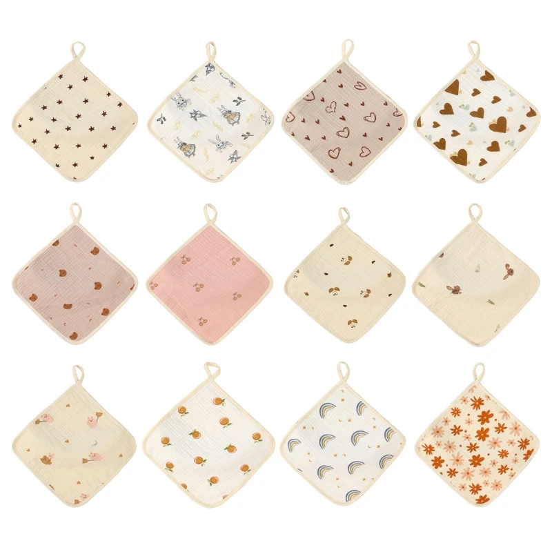 

Детский слюнявчик, мягкая дышащая ткань для мытья, милая ткань с принтом, полосатая ткань, полотенце для лица