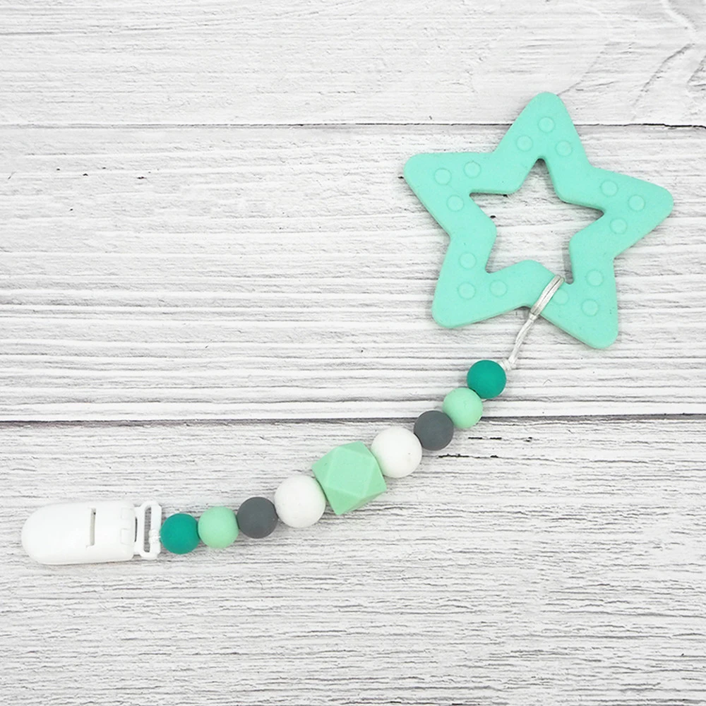 

Chenkai 5pcs Silicone Star Teether BPA Free DIY Baby Chewing Pendant Nursing Sensory Teething Pacifier Dummy Jewelry Animal Toy