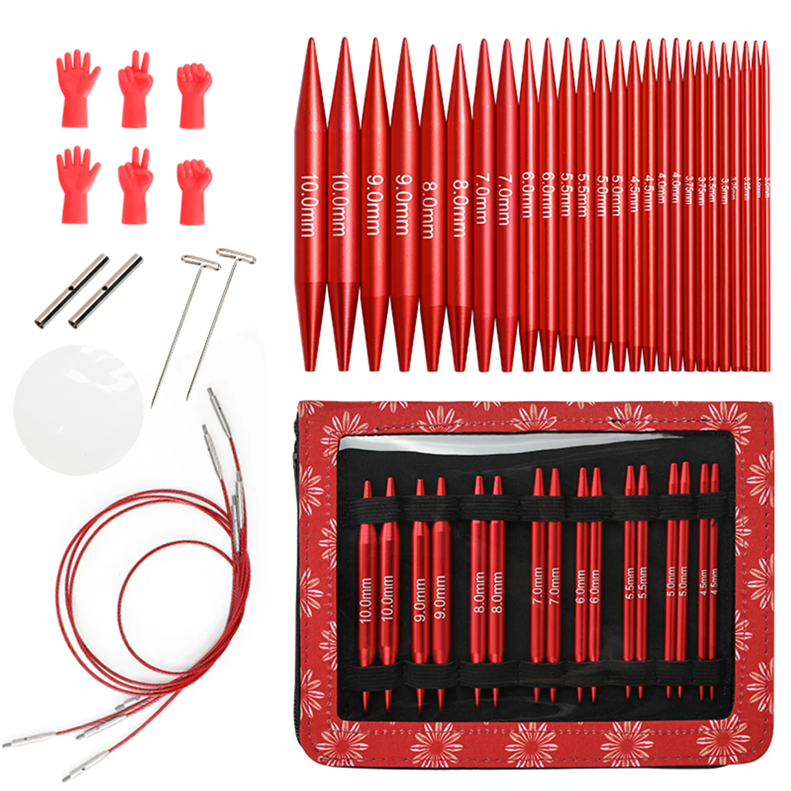 

Stainless Steel Knitting Needles Set Interchangeable Knitting Needles With Storage Case DIY Hand Weaving Tools Kit With Storage