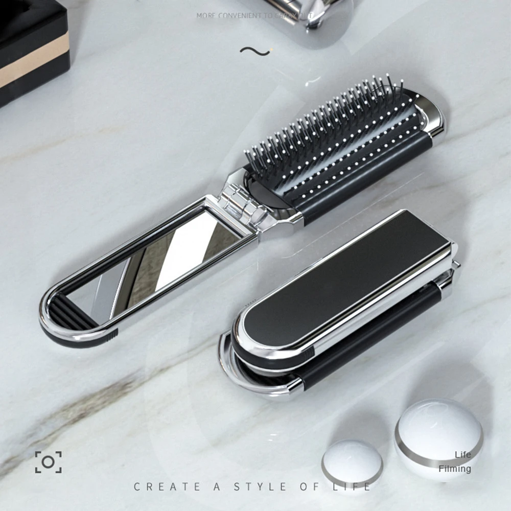 

Foldable Head Scalp Massage Comb Portable Hair Brush with Mirror Air Bag Anti Static Hair Comb Salon Hairdressing Styling Tools