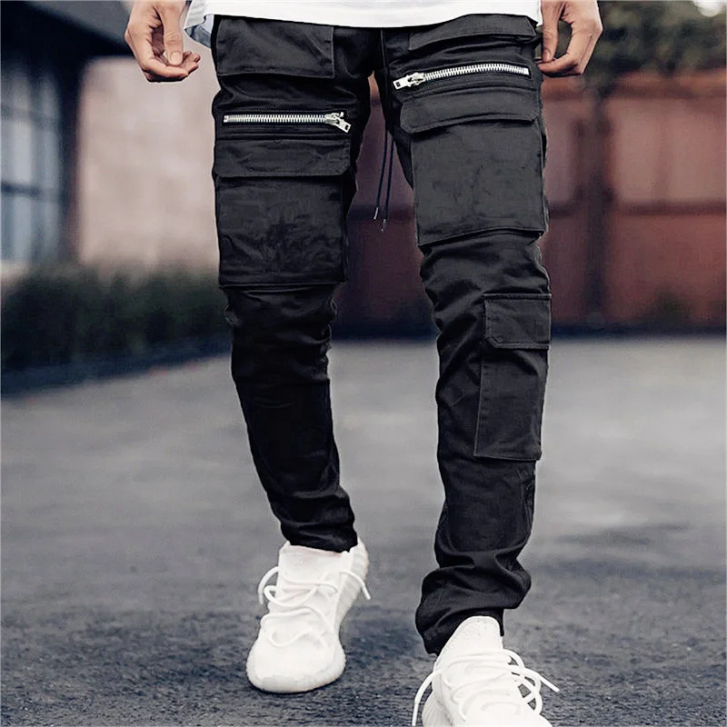 

New autumn Hip Hop Casual Pants Men's Straight Cargo Pants Multi Pocket Popular Loose Bunched Sportswear Trousers