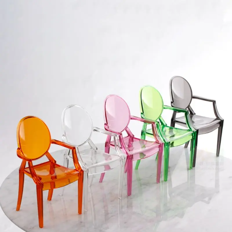 1:6 Dollhouse Miniature Accessories Mini Doll House Clear Transparent Plastic Chair Furniture Decor Collection Gift images - 6