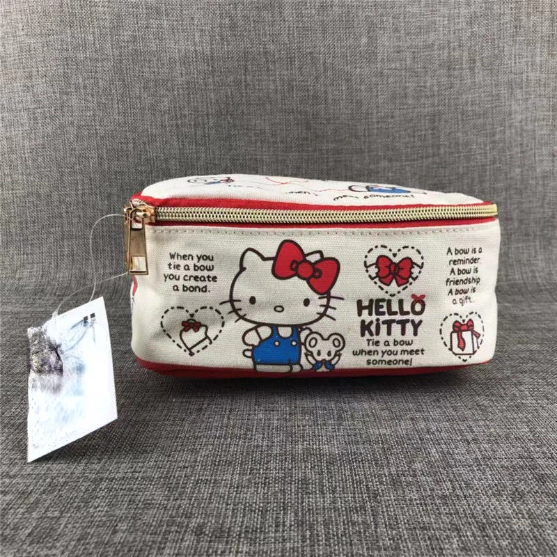 

cute cosmetic bag Cartoon Hellokitty Gemini Canvas Makeup Bag Melody Travel Toiletry Bag Large Capacity makeup bag organizer