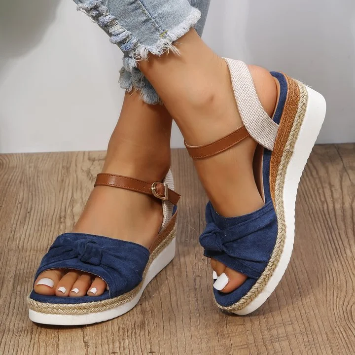 

2022 New Summer Ladies Sandals Wedge Shoes Ladies Fashion Platform Shoes Buckle Casual Sandals Women Large Size 35-42 Open Toe