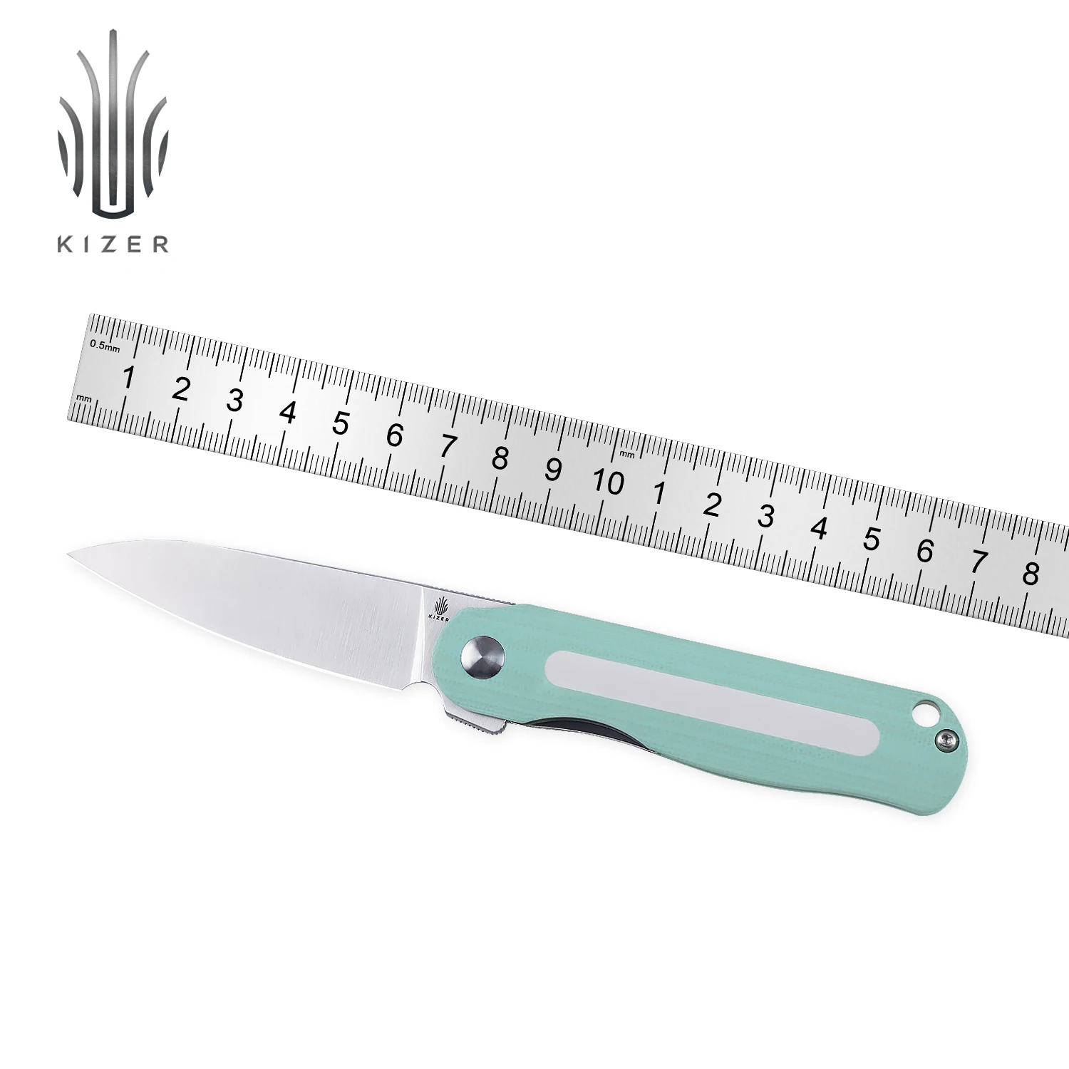 Стальной складной нож Kizer Latt HD V3567N4 Tiffany Blue G10 карманный для повседневного