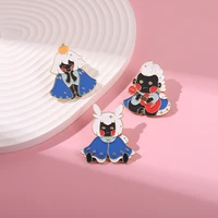 creative cartoon character alloy brooch exquisite design light encounter double paint badge lapel pin