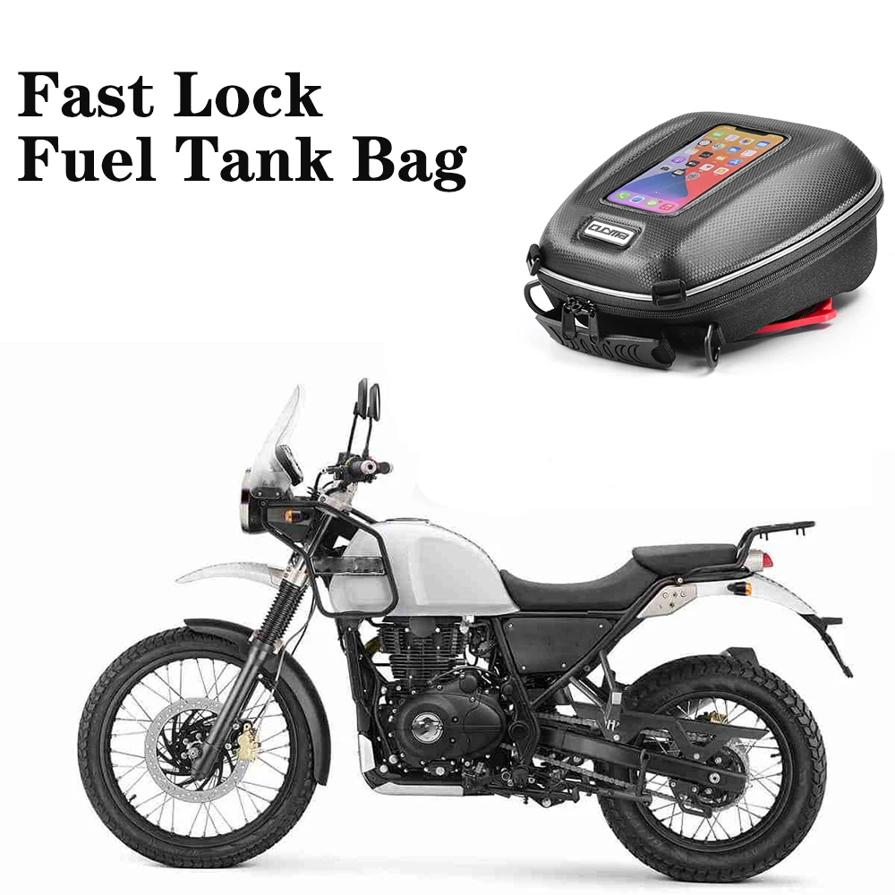 

Motorcycle Tanklock BF39 Fuel Tank Bag Flange For Royal Enfield Himalayan Scram 411 2016-2022 Phone Navigation Hard Shell