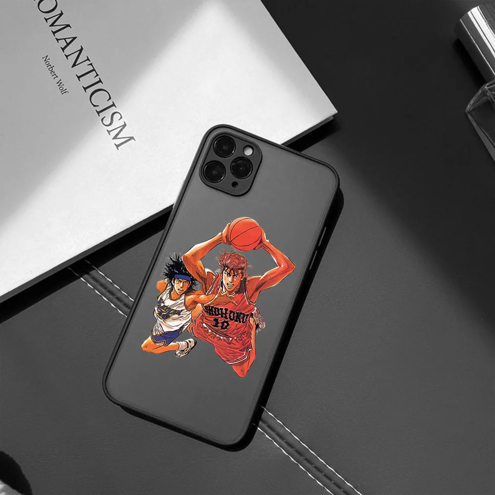 Phone Cases For iPhone 16 15 11 12 13 14 Pro Max X XR 7 8 Plus SE XS Mini Slam Dunk Basketball Skin feel Translucent Matte Cover
