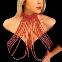 hot luxury crystal multilayer chest chain vest body jewelry for women shiny rhinestone bra body breast chain dress accessories