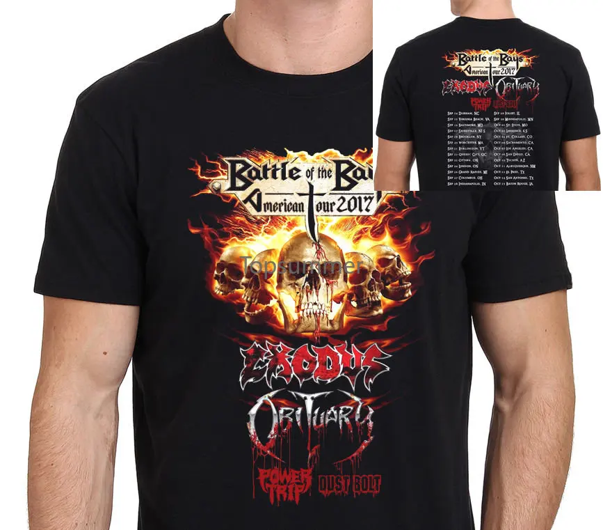 

Exodus Obituary Battle Of The Bays Usa Tour 2019 Men'S Black T-Shirt