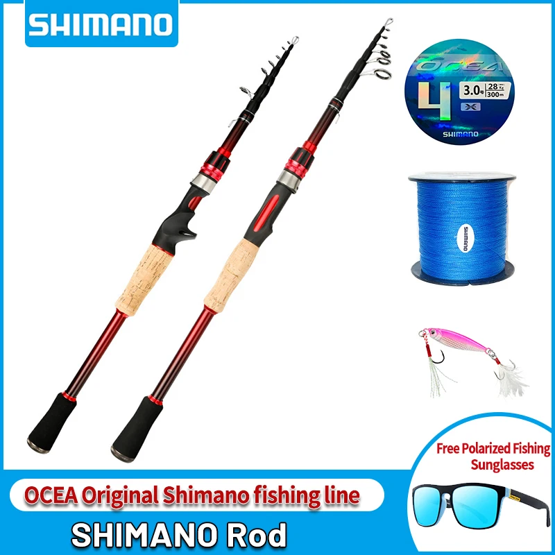 

Shimano Carbon fibre Steel Rod Carbon Spinning Casting Fishing Rod with 2.1m/2.4m/2.7m/3.0m Baitcasting Rod for Bass Pike Fishin