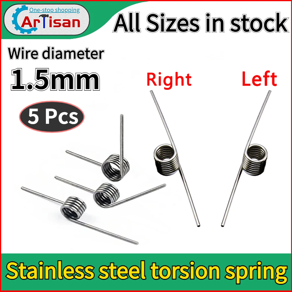 

Пружина крутящаяся из нержавеющей стали, 1,5 мм, диаметр провода, V-образная катушка для мусорного бака, 60, 120, 180 градусов, металлические пружин...