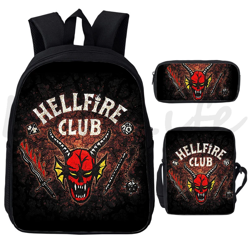 

Рюкзак Hellfire Club для девочек и мальчиков, Аниме Сумка, 3 шт./компл., детский школьный портфель для подростков, повседневный детский Ранец