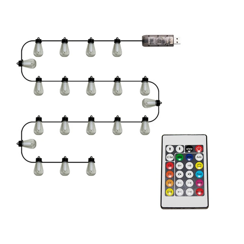 

Light String Indoor Bedroom Light String 7 Meters 20 Lights+2M Extended LED Suitable For Hanging Light String