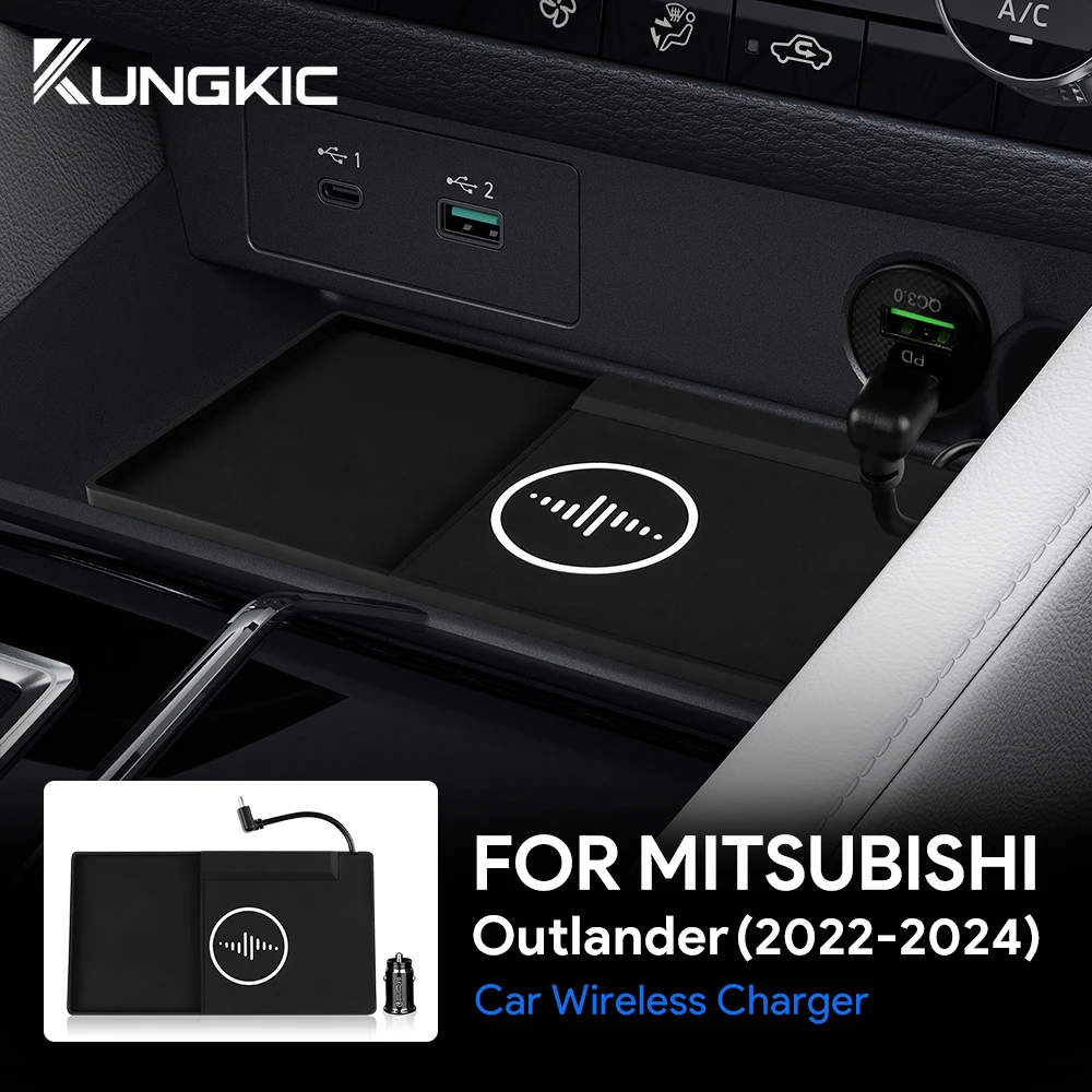 

for MITSUBISHI Outlander 2022-2024 Left-hand Drive 15W Fast Charging Car Wireless Board Mobile Phone Charger Holder Accessories