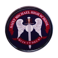 catholic school logo enamel pin wrap clothes lapel brooch fine badge fashion jewelry friend gift