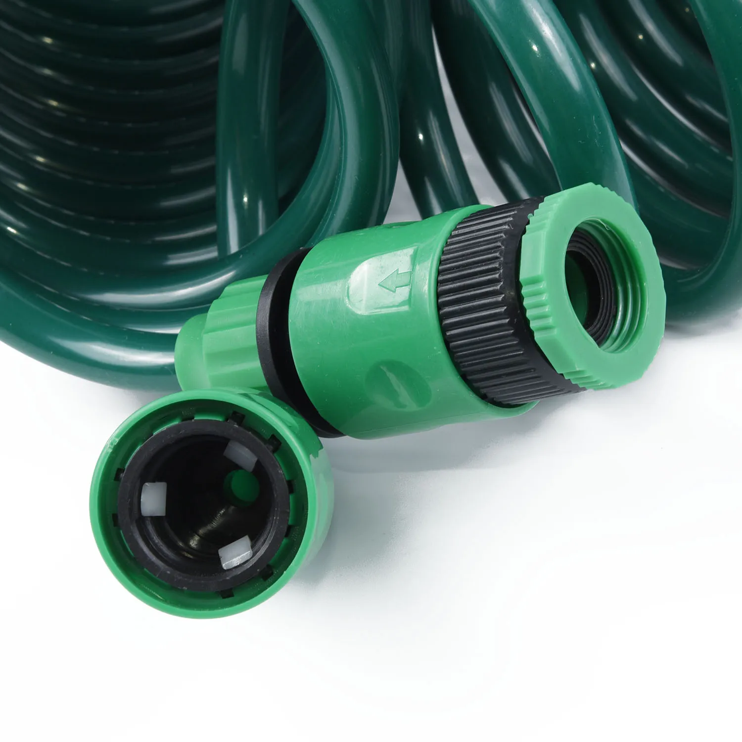 

15m Garden Lawn Coiled Spiral Car Washing Cleaning Water Hose W/ Spray Nozzle