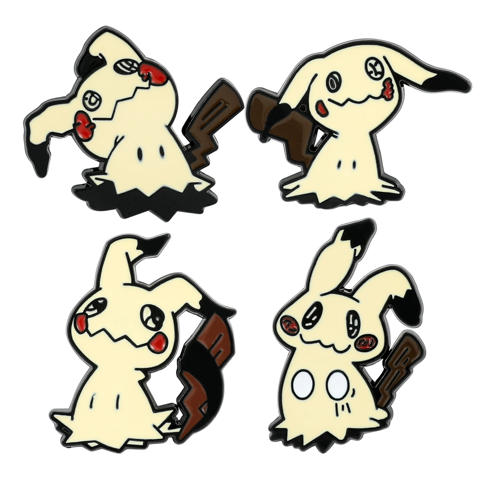 Женская Аниме Пикачу, милые Металлические Булавки, жесткая эмалированная булавка, Милая брошь Mimikyus, Мультяшные Аниме игры, значок для фанатов