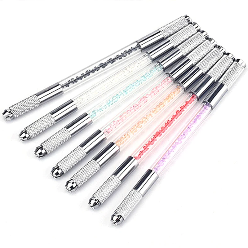 

Double Head Eyebrow Embroidery Hand Tool Microblading Handles Flat And Round Needle Blade Tebori Pen Microblading Holder