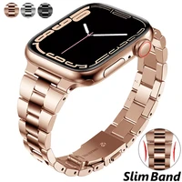 women stainless steel slim bracelet for apple watch band 40mm 38mm 42mm 41 45mm for iwatch se65 7 luxury metal lady thin strap
