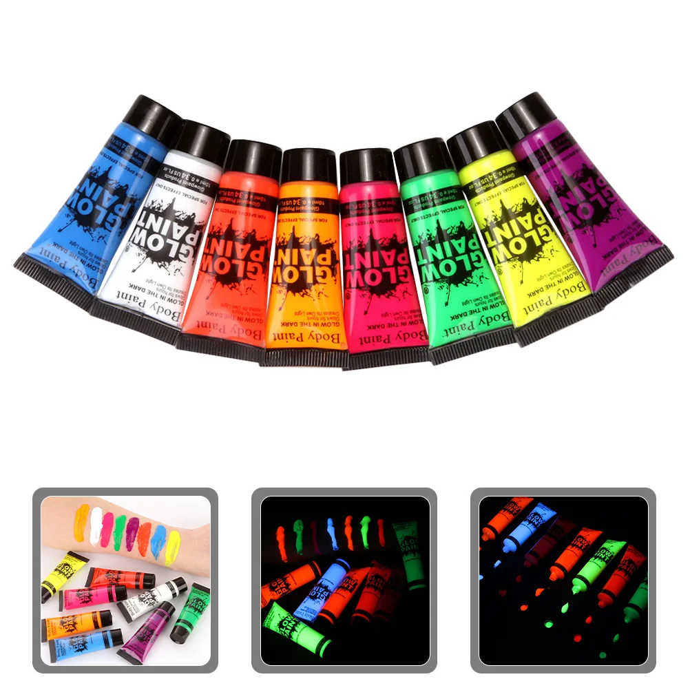 

8 pcs Fluorescent Face Makeup Body Glow in the Dark for Masquerade