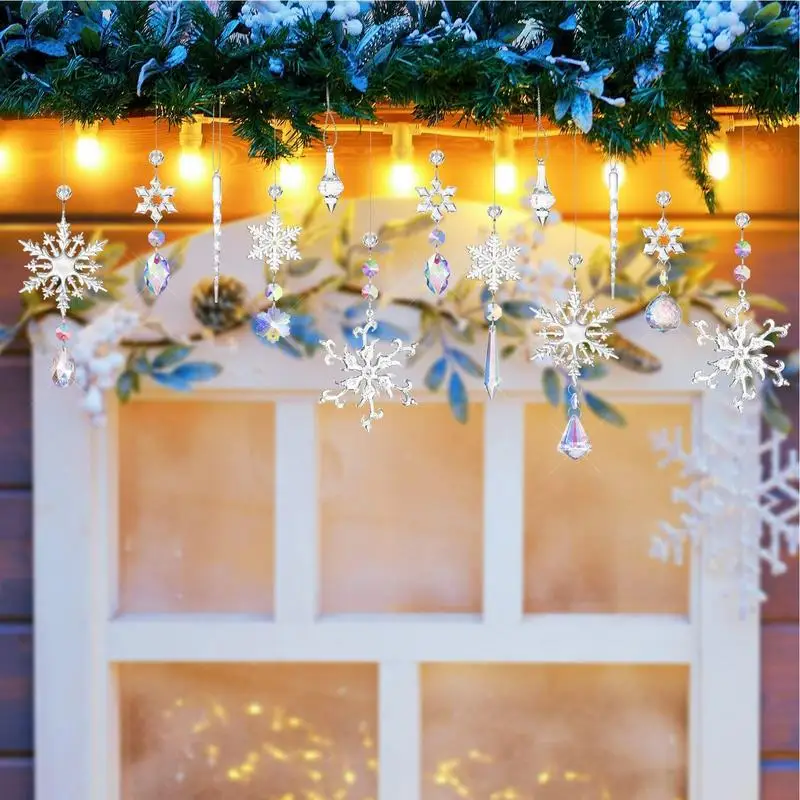 Акриловые снежинки сосульки 16X прозрачные акриловые подвески рождественские