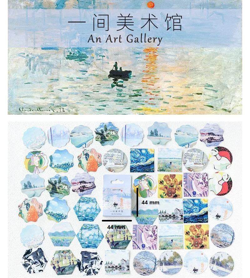 

40Pack Free shipping box stickers An art gallery Hand account Wedding Decoration Memo Gifts Kidsaii Diary Sealing Sticker