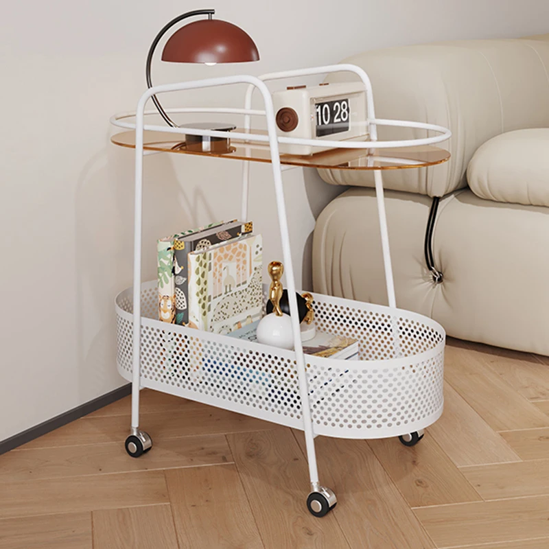 Белые журнальные столики на колесах современное хранилище нерегулярная полка