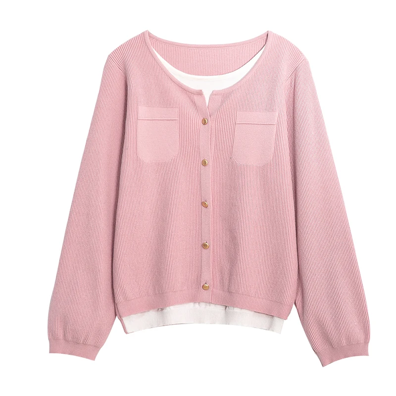 Вязаный свитер большого размера пуловер Женский Осенний Модный в Корейском