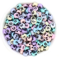 500pcs diy jewelry accessories color black word acrylic washed 26 letter bead digital flat bead bracelet beads separated beads
