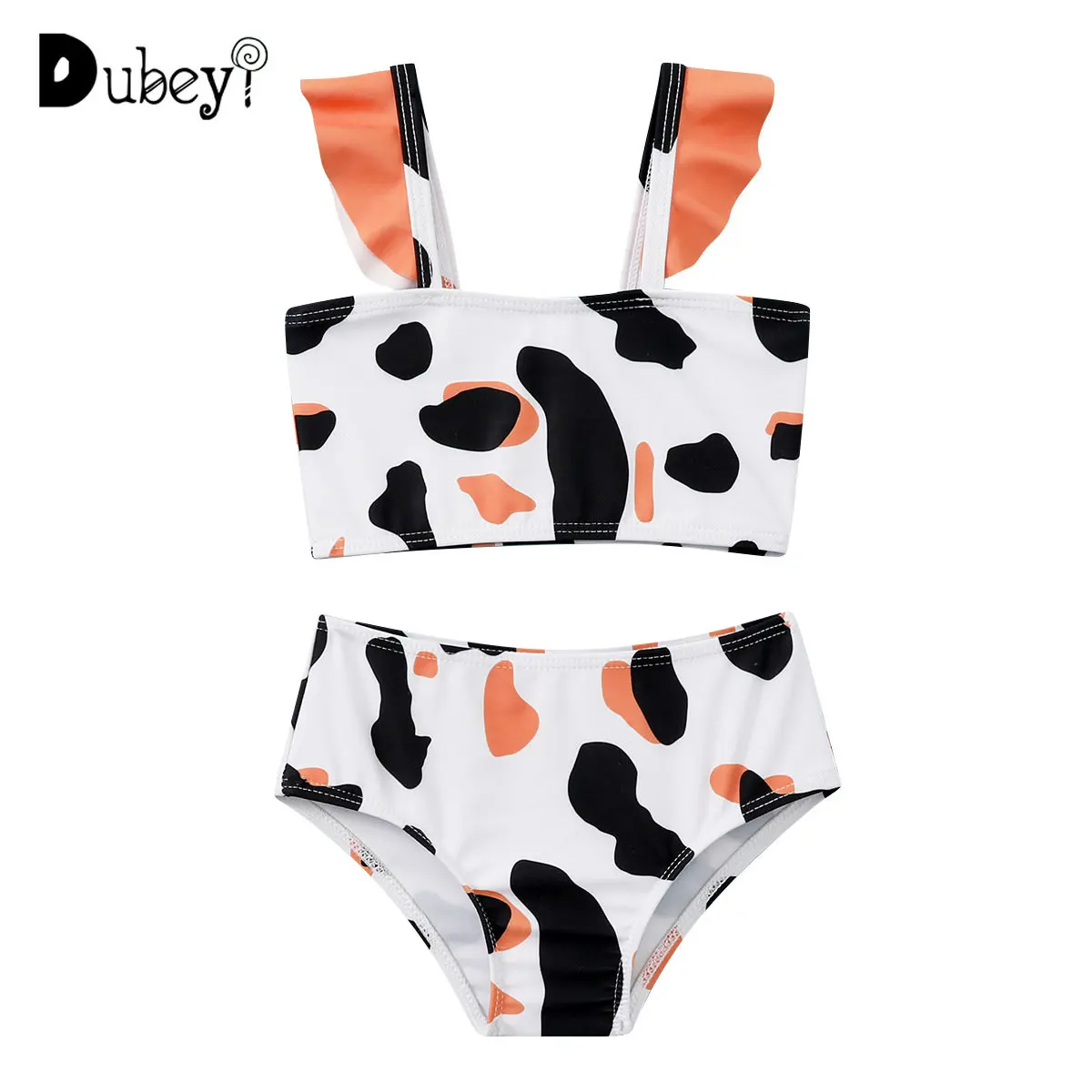 

Новый купальник для девочек, детский удобный купальник для маленьких девочек 1-6 лет, модный купальный костюм из двух предметов, бикини